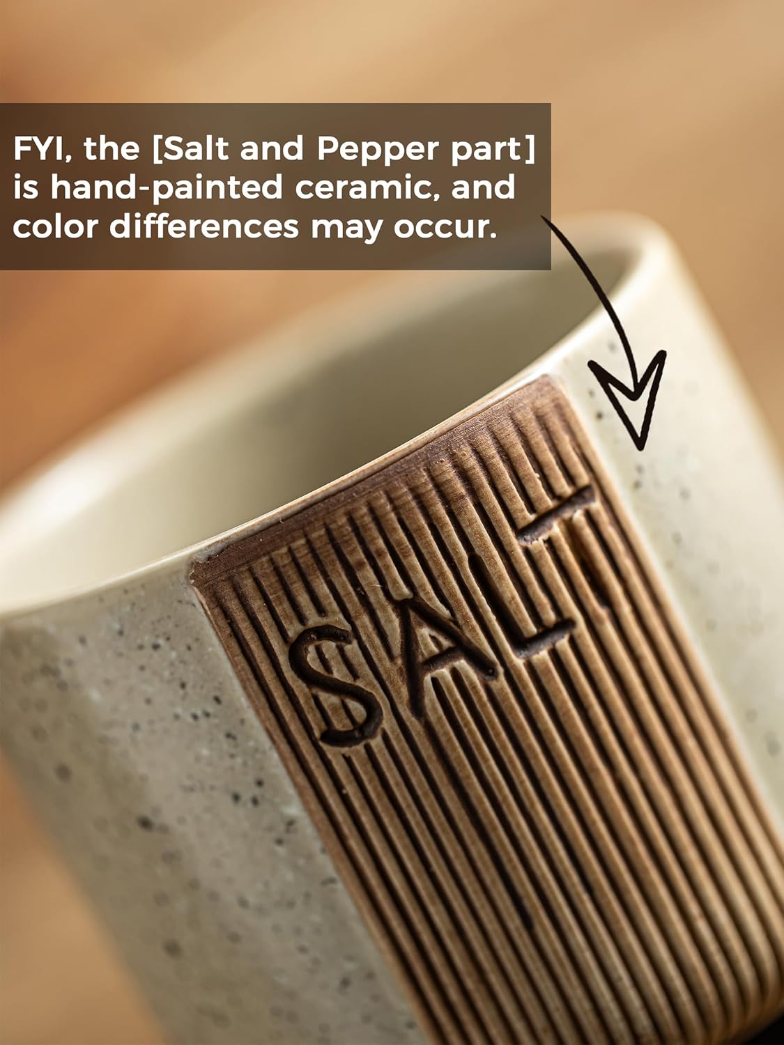 Ceramic Salt and Pepper Bowl, Salt Cellar with Lid and Spoons Salt Containers for Countertop Pepper Holder Box, Beige