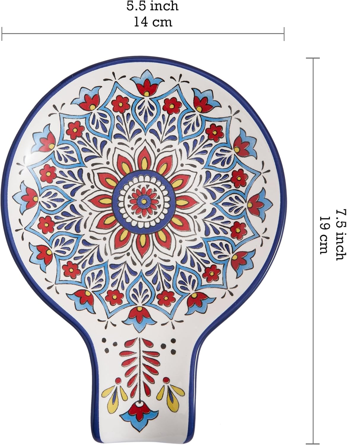 Bico Boho Totem Spoon Rest for Stove Top, Ceramic Spoon Holder for Kitchen Counter, Easy to Clean Coffee Spoon Rest Dishwasher Safe, Kitchen Cooking Utensil Rest for Ladles Spatula