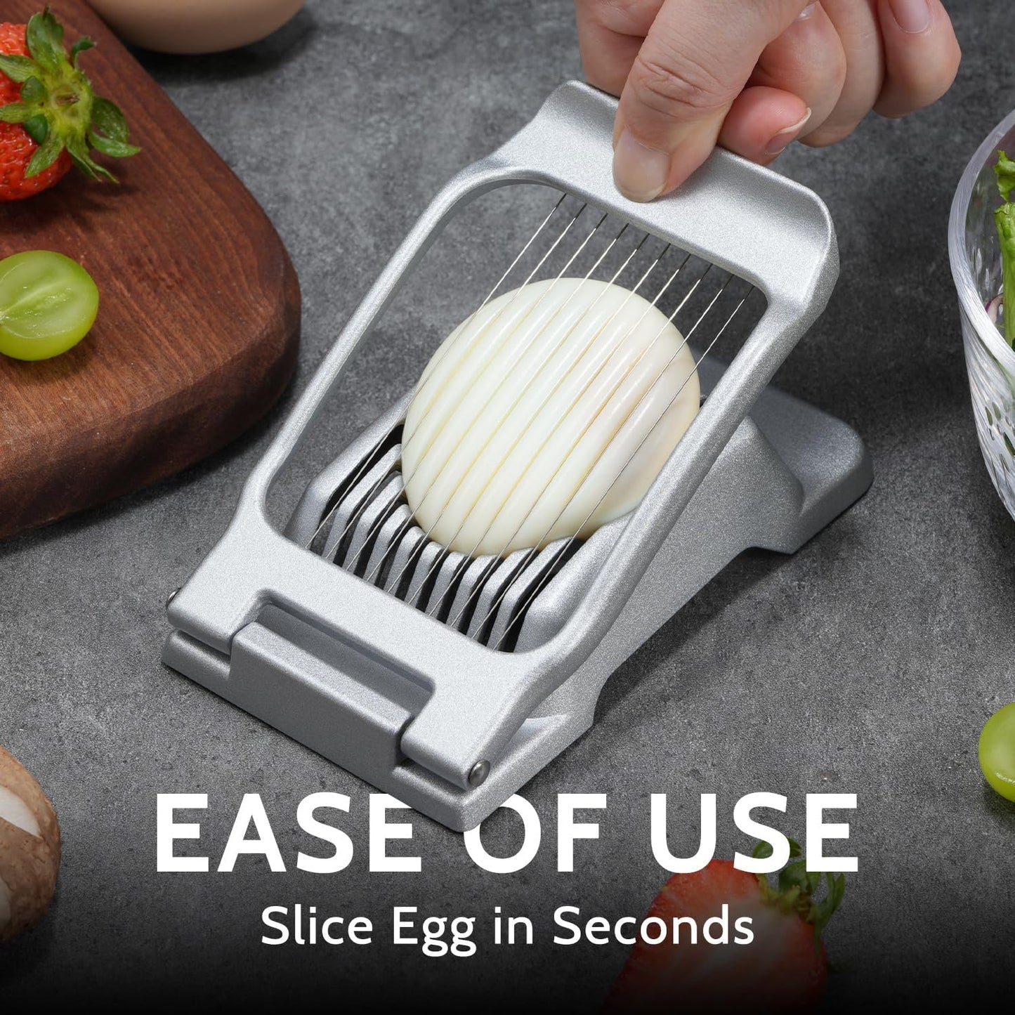 Heavy Duty Stainless Steel Wire Egg Slicer for Hard Boiled Eggs & Strawberry Other Soft Food