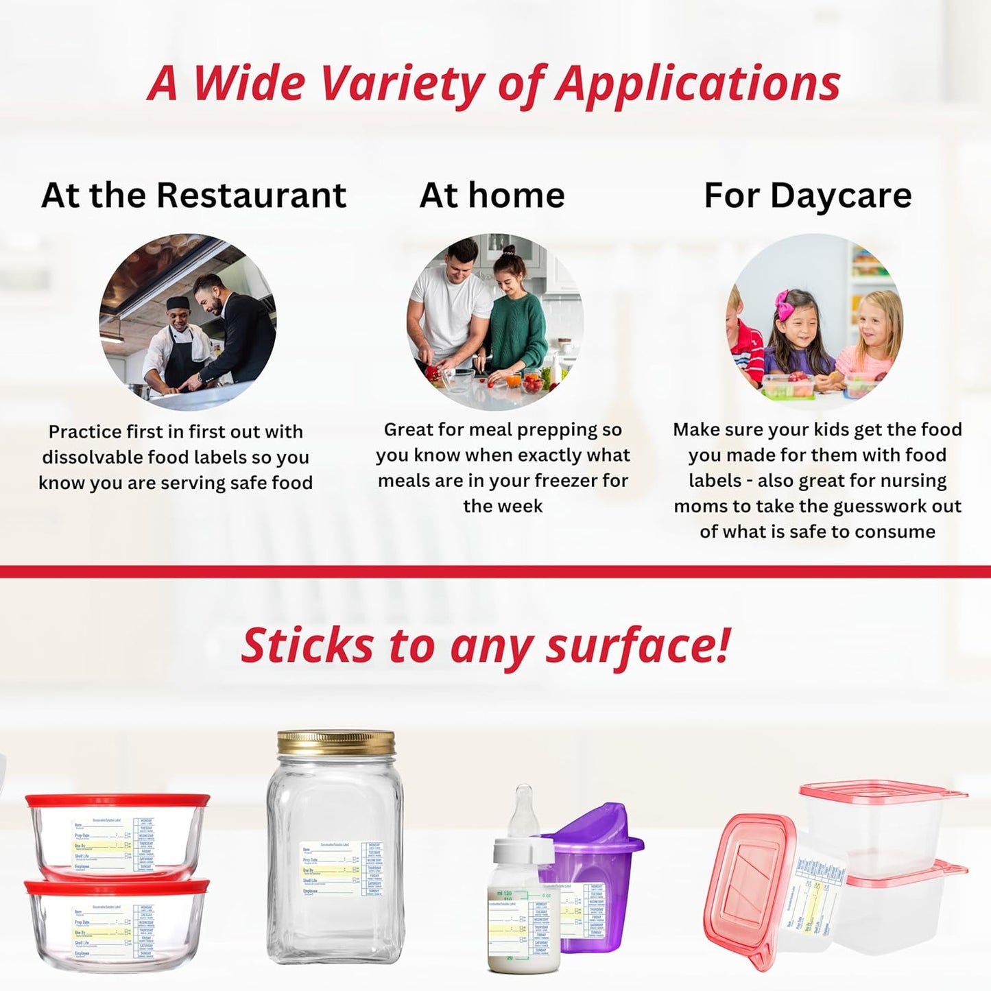 2x3 Dissolvable Food Labels, 500 Label Stickers, Bottle Labels for Storage Bins, Sticker Labels for Food containers, (500, Blue)