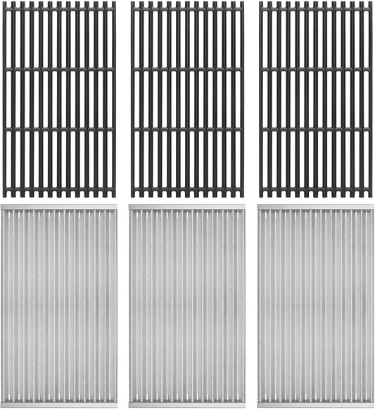 DELSbbq Grill Grates and Emitter Plates for Charbroil Commercial Infrared 4 Burner 463242715 463242716 463276016 466242715 466242716 466242815 466242816 463257520 463255020, G533-0009-W1 G533-2200-W1