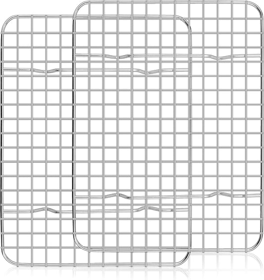 Homikit 2 Pack Cooling Rack Set, 12" x 9" Stainless Steel Baking Rack for Bacon Bread Pizza, Metal Wire Oven Racks for Cooking Roasting Fit Quarter Sheet Pan, Rust Free & Dishwasher Safe