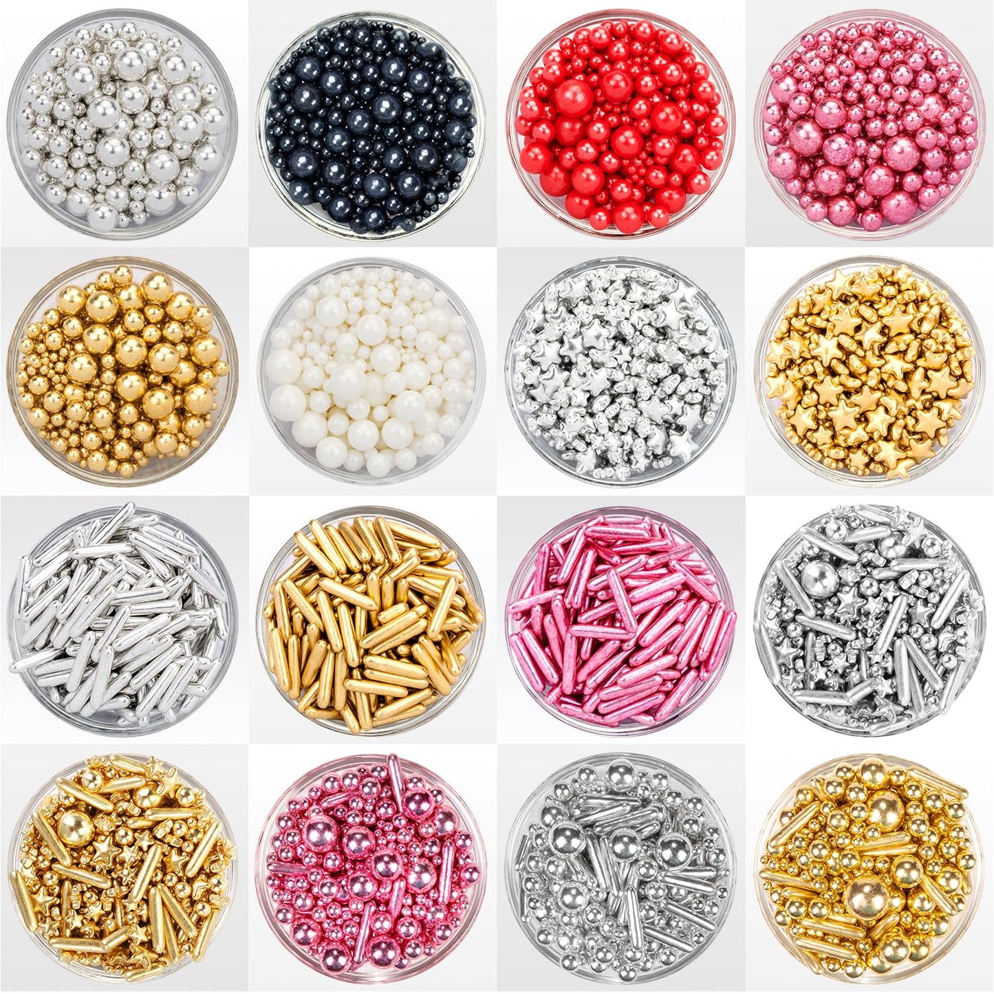 Dazzjoy Gold Rods Sprinkles, Edible Sugar Sprinkles, 120g/4.23oz, Cupcake Toppers, Cake Decorations, Ice Cream, Wedding Party Valentines Easter Supplies