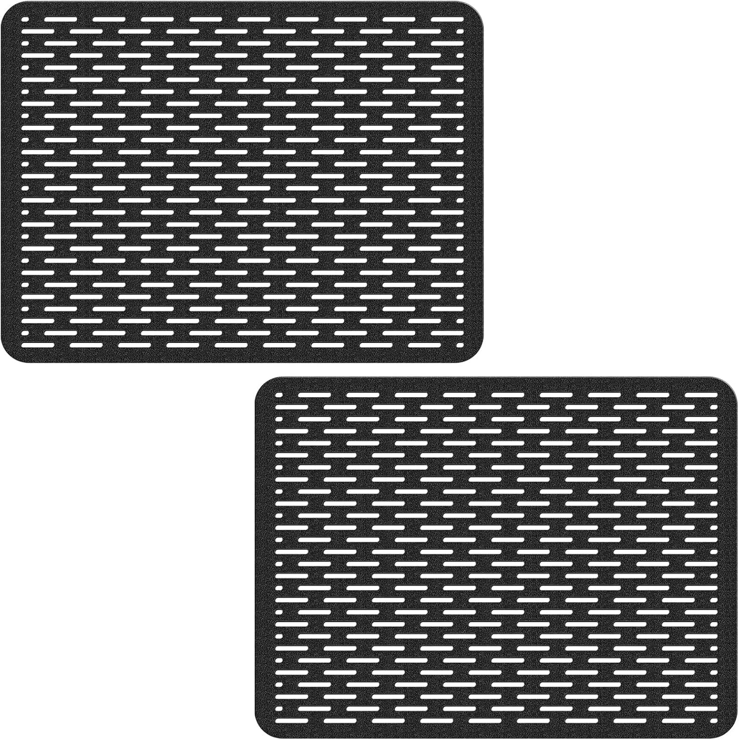 Bligli Mesh Sink Mat, 15.7 x 11.8inch Sink Prtector Mats for Kitchen Sinks, PVC Eco-Friendly Sink Protectors for Bottom of Sink, Fast Draining, Easy Cleaning, Black