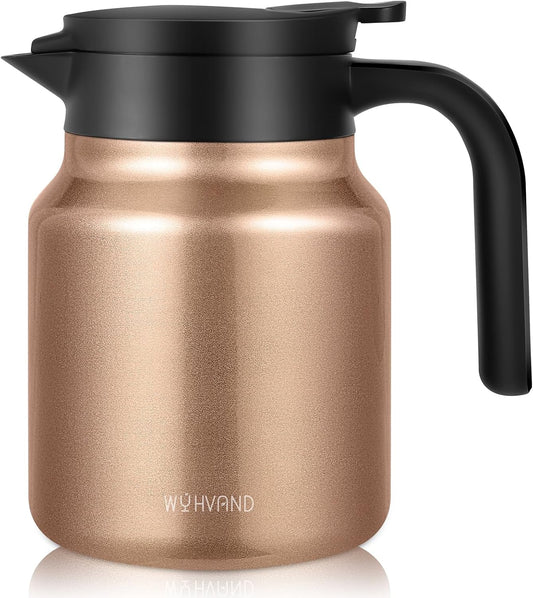 34Oz Thermal Coffee Carafes For Keeping Hot/Cold, Stainless Steel Coffee Carafe, Dustproof Insulated Water Carafe for Party/Home,Copper