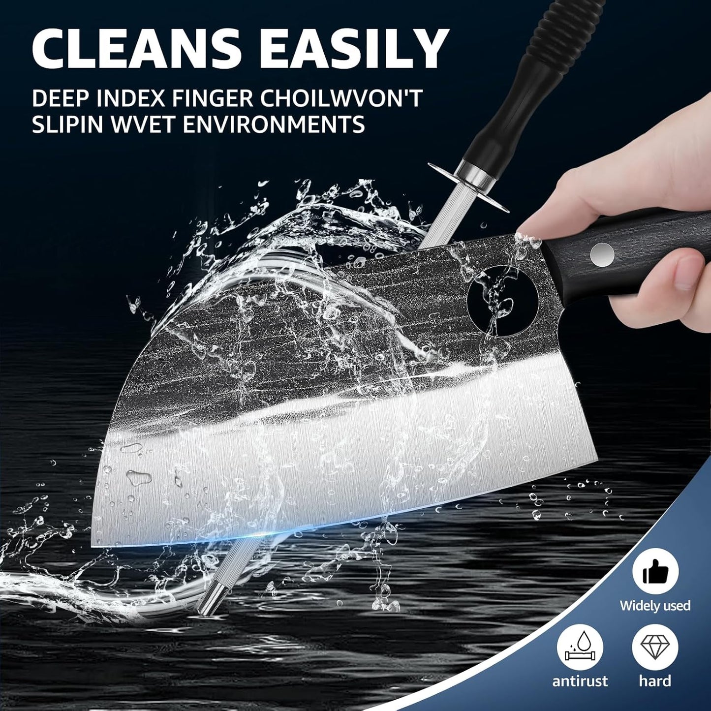 TIVOLI Professional Butcher Knife Set for Meat Processing, 7Pcs High Carbon Steel Hand Forged BBQ Knife Sets, Serbian Chef Knife Set with Ergonomic Handle for Kitchen Outdoor Cooking Father's Day Gift