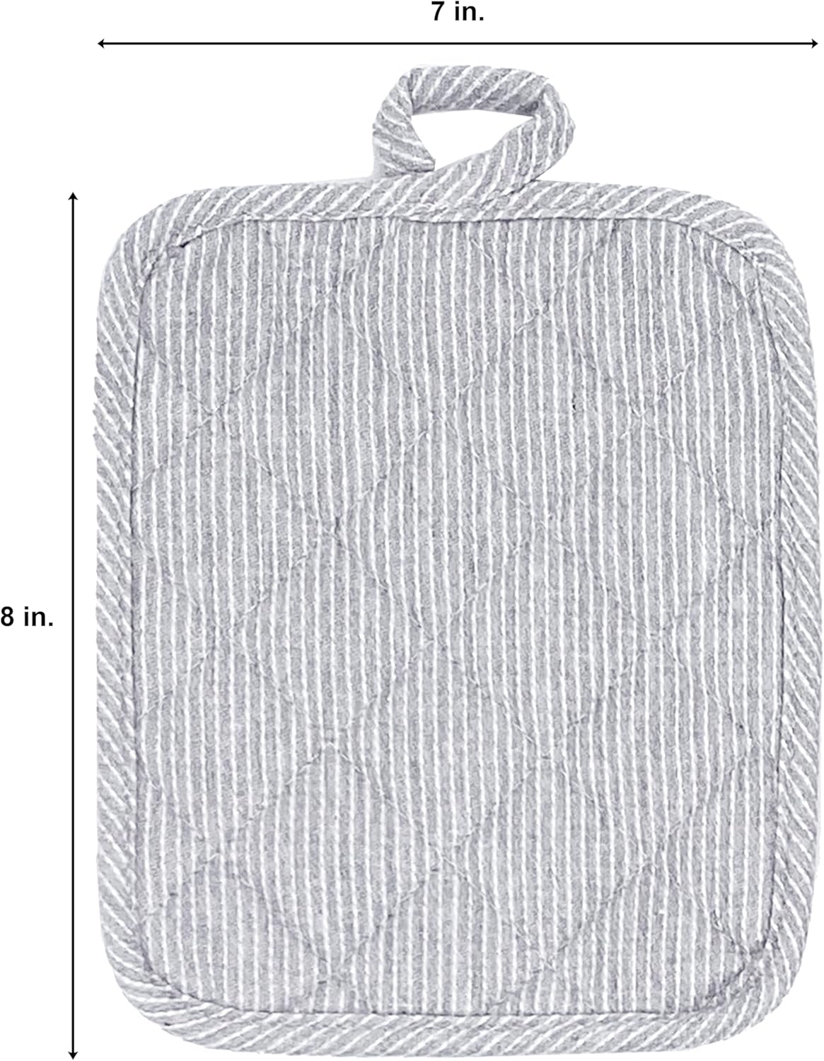 American Linen Pot Holders, Hot Pads, Table Pads for Kitchen and Dining Table, Non Slip Heat Resistant Hot Pot Holder (Grey, 4 Pack)