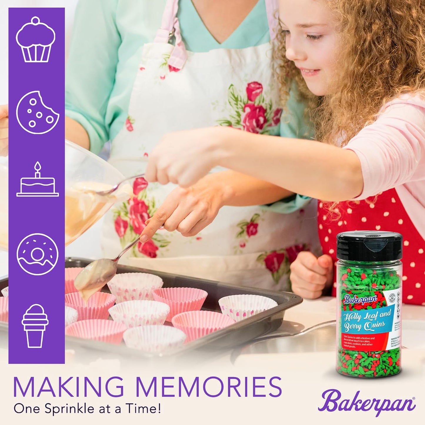 Bakerpan Sprinkles for Cake Decorating - 4 Ounces - Pastel Spring Edible Confetti Sprinkles for Cupcakes, Ice Cream, Cookies, Cakes (Made in USA)