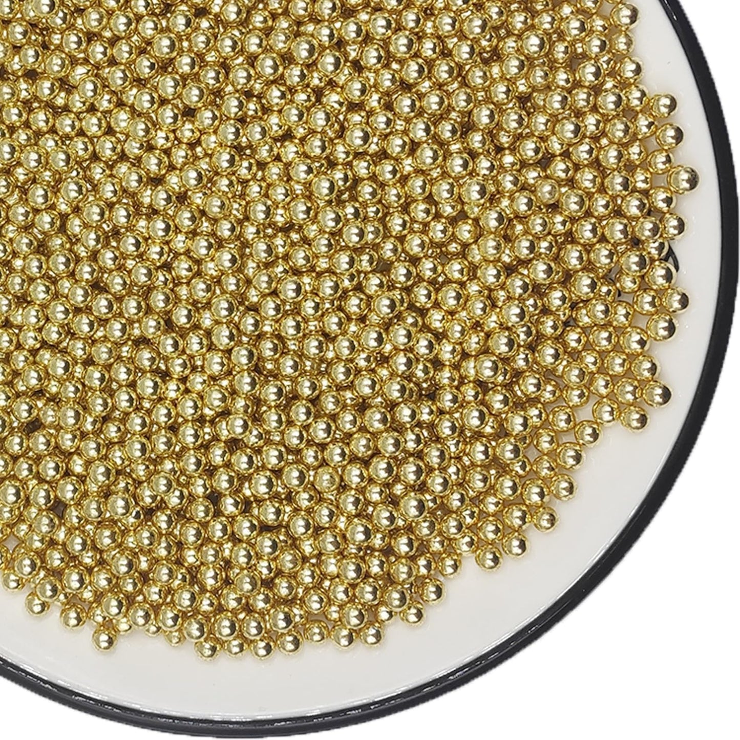 Gold Pearl Sugar Sprinkles 3.9 oz, 4mm Candy Pearls Ideal for Baking, Cake and Cupcake Toppers, Cookie Decoration, Ice Cream Topping, Wedding Shower Valentines Halloween Christmas