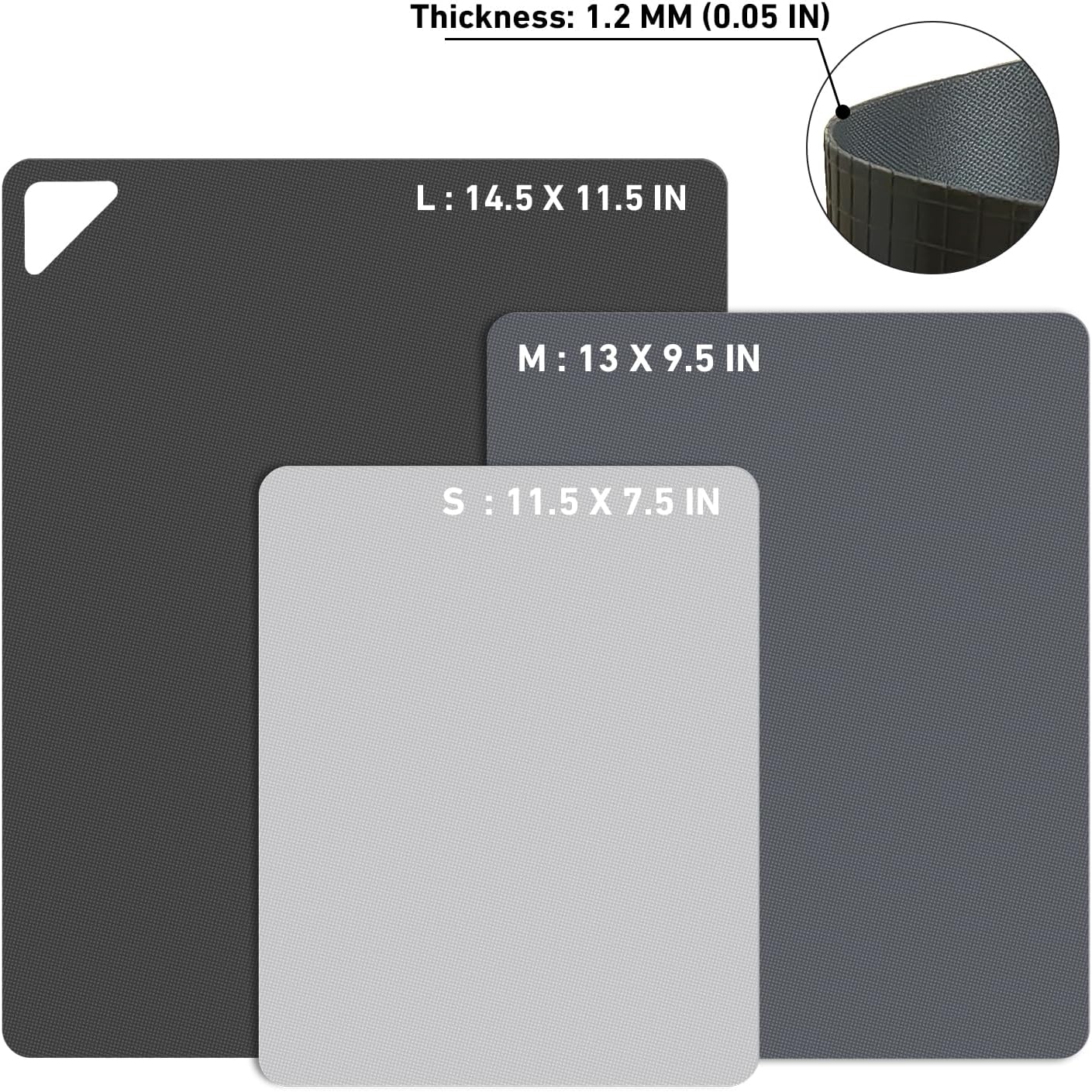 WK Flexible Plastic Cutting Boards for Kitchen, 6 Pieces Cutting Board Mats, Thin Cutting Board Sheets, Dishwasher Safe, BPA Free, Multi Sizes Set of 6