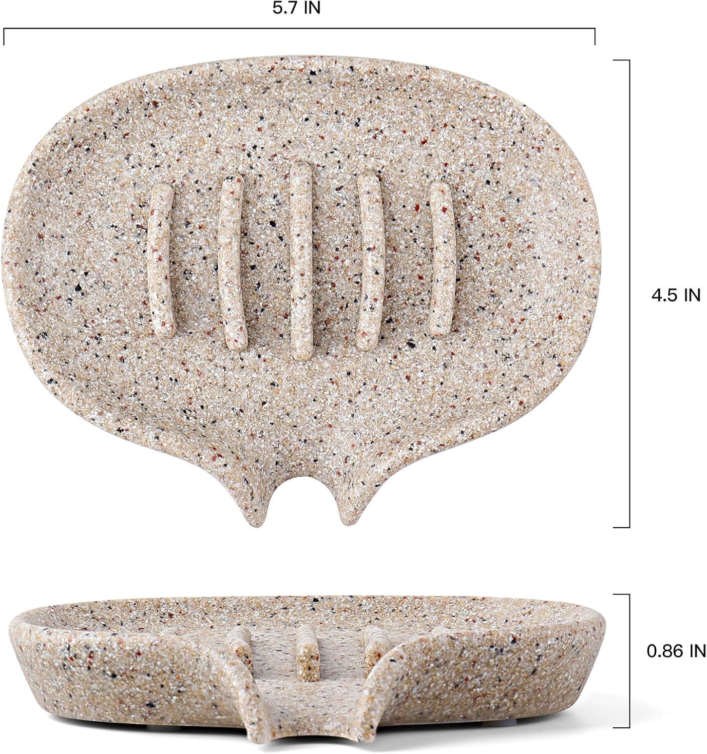 2 Pcs Soap Dish with Drain- Self Draining Bar Soap Holder for Shower, Large Resin Soap Savers Soap Tray Sponge Holder for Kitchen, Bathroom, Bathtub Sink, Linen