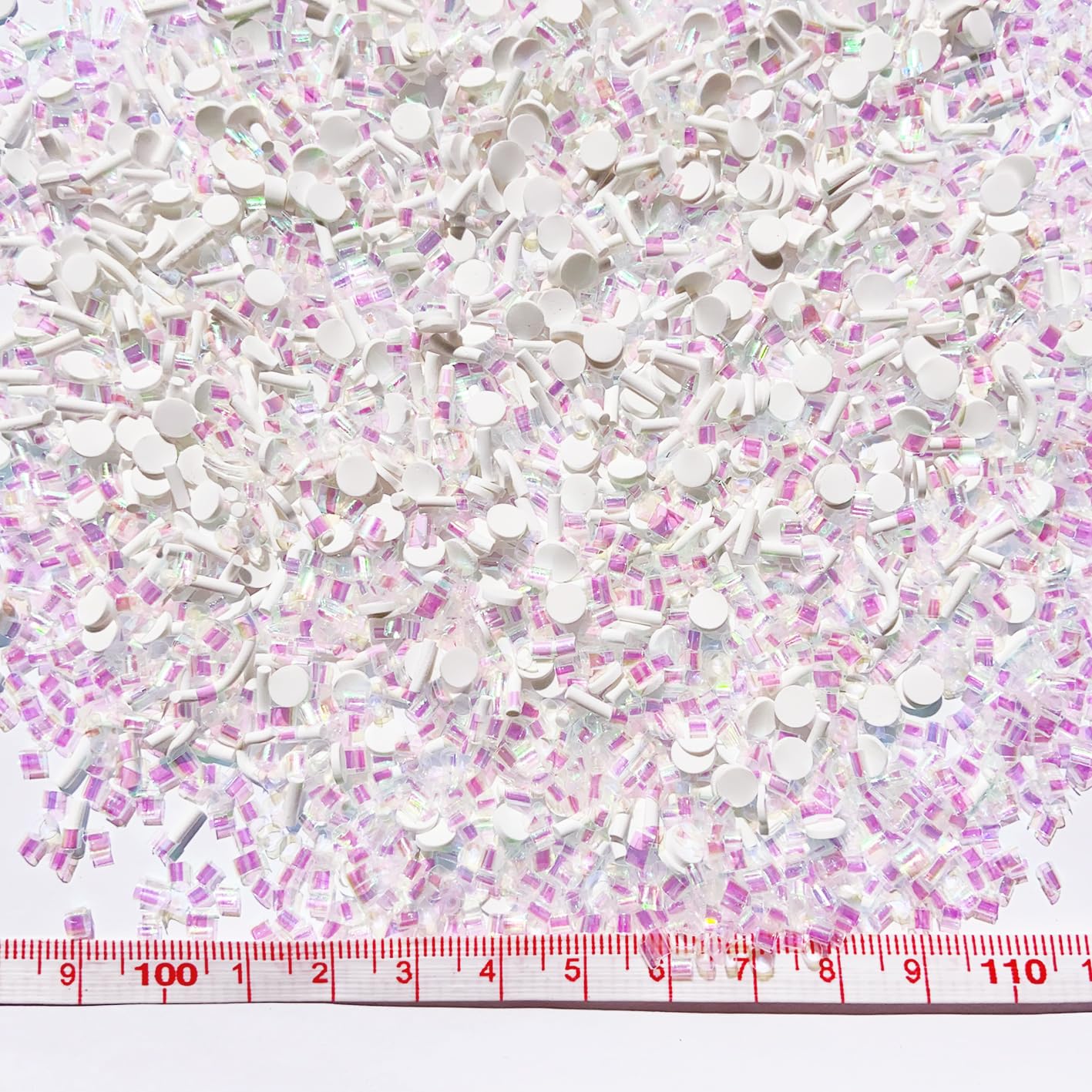EHOPE Fake Sprinkles Polymer Sprinkles Faux Sprinkles Fake Candy Sprinkles Clay Sprinkles Polymer Clay Slices for Nail Art DIY Crafts Cake Phone Case (50-Guan WhiteRound+Sugar)
