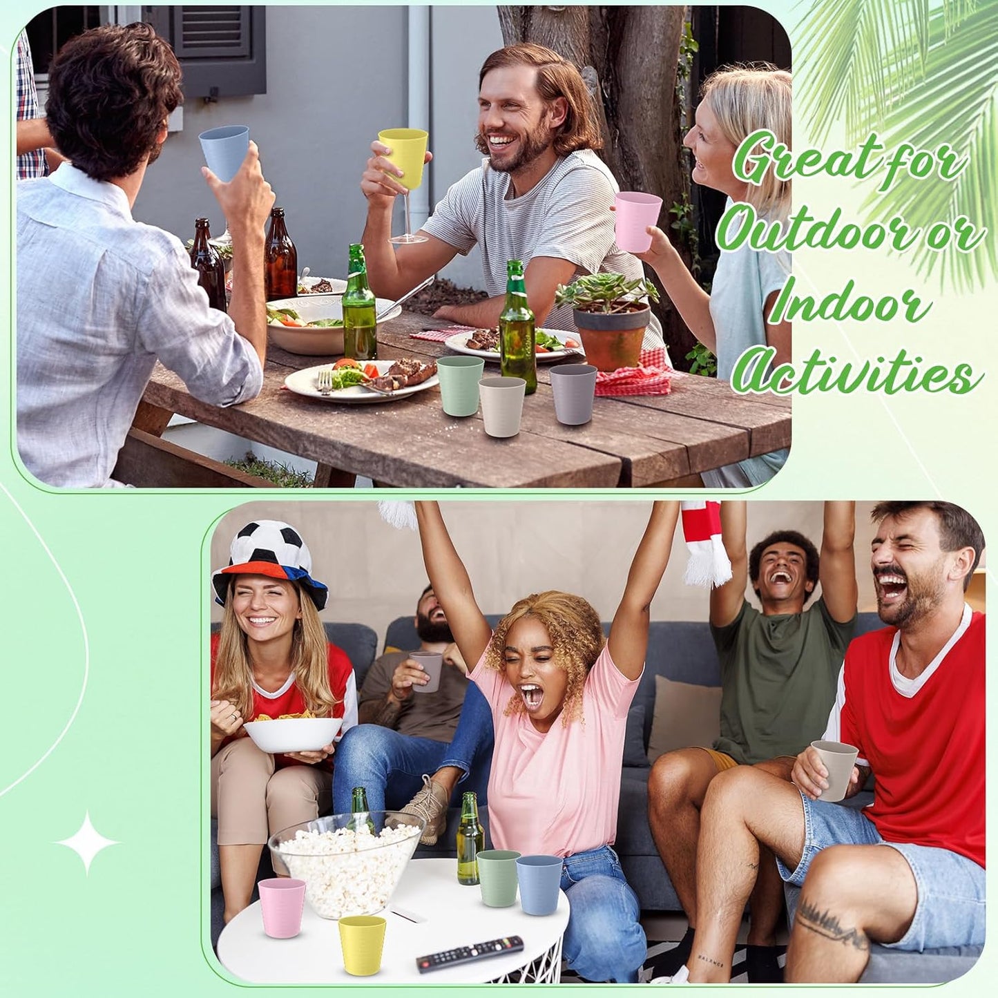 Eccliy 36pcs Kids Cups 8 oz Unbreakable Plastic Stackable Juice Reusable Tumblers Bulk Plastic Drinking Cups for Toddlers Baby Kids, Dishwasher Safe, 6 Colors(Pink color)