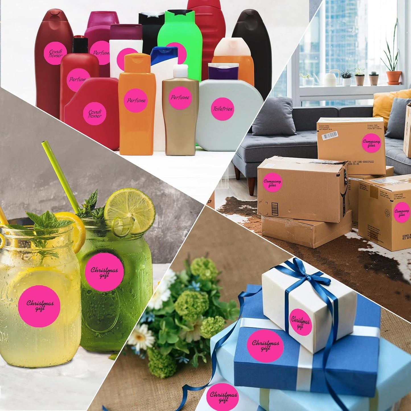 2 Inch Circle Thermal Sticker Labels, 2" Self-Adhesive Round Thermal Stickers for Business-750 Labels/1 Roll (Rose Red)