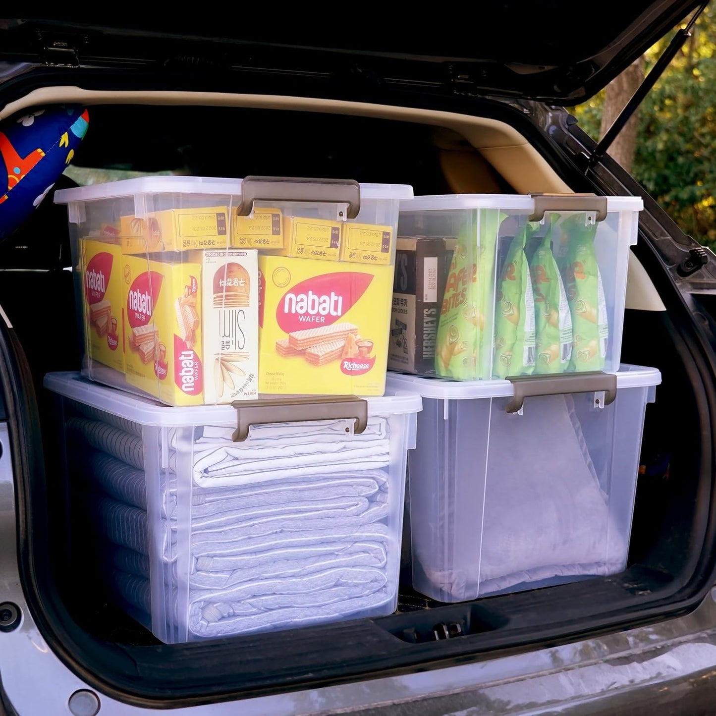 Citylife 17 QT Plastic Storage Bins with Latching Lids Stackable Storage Containers for Organizing Large Clear Storage Box for Garage, Closet, Classroom, Kitchen, 2 Packs