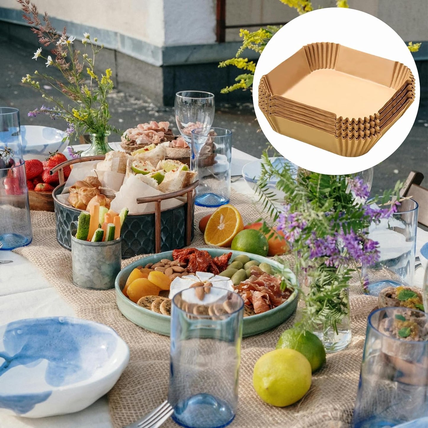 300PCS Air Fryer Liners Disposable for 5-8QT Air fryer,9 Inch Square Air Fryer Parchment Paper Liners for COSORI 5 6QT,Ninja 5/5.5 QT AF141/181,Paris Hilton 6-Quart,Chefman,Cuisinart,Instant Pot