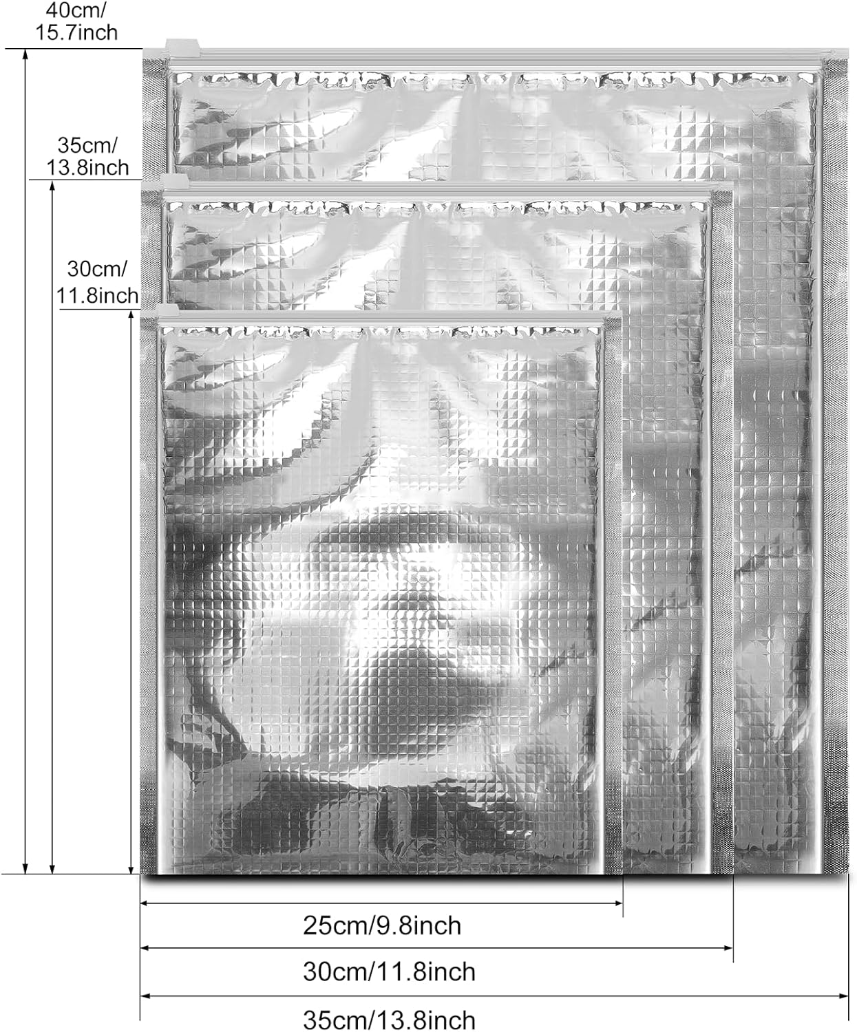 Insulated Food Storage Bag with Zipper Design, Hot Cold Cool Storage Bags for Food, Reusable Thermal Lunch Household Food Pouches Organizer Hot Sandwich Bags, 5PCS