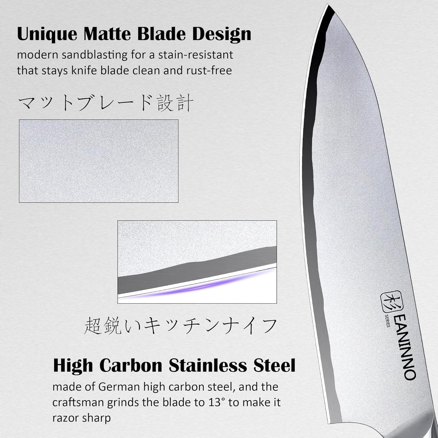 Chef Knife Japanese 8 inch Kitchen Knife, Professional High Carbon Steel 10Cr15Mov Forged Sharp Cutting Chefs Knifes for Meat Vegetable with Bubinga Handle