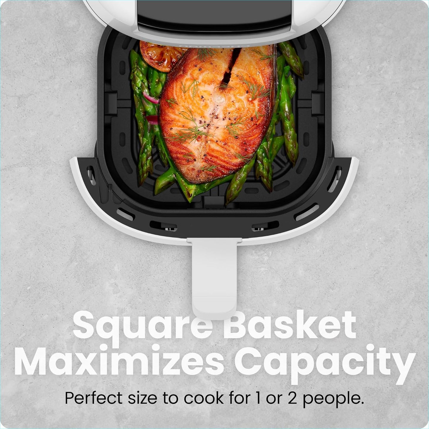 CHEFMAN 2 Qt Mini Air Fryer – Digital Space-Saving Compact Air Fryer with Nonstick and Dishwasher Safe Basket, Quick & Easy Meals in Minutes, Features Digital Timer and Shake Reminder – White