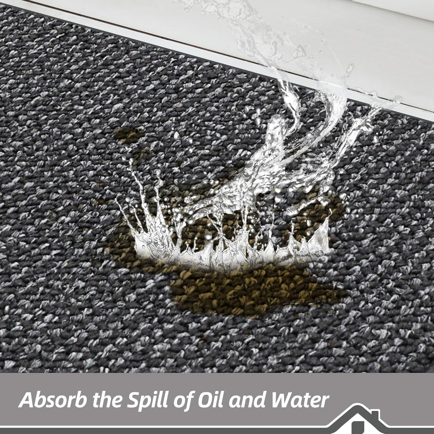 BEQHAUSE Kitchen Runner Rugs 24"x60", Non-Slip Kitchen Mats for Floor, Super Absorbent and Stain Resistant Kitchen Rug, Machine Washable Rugs for Kitchen, Hallway, Laundry & Sink, Charcoal