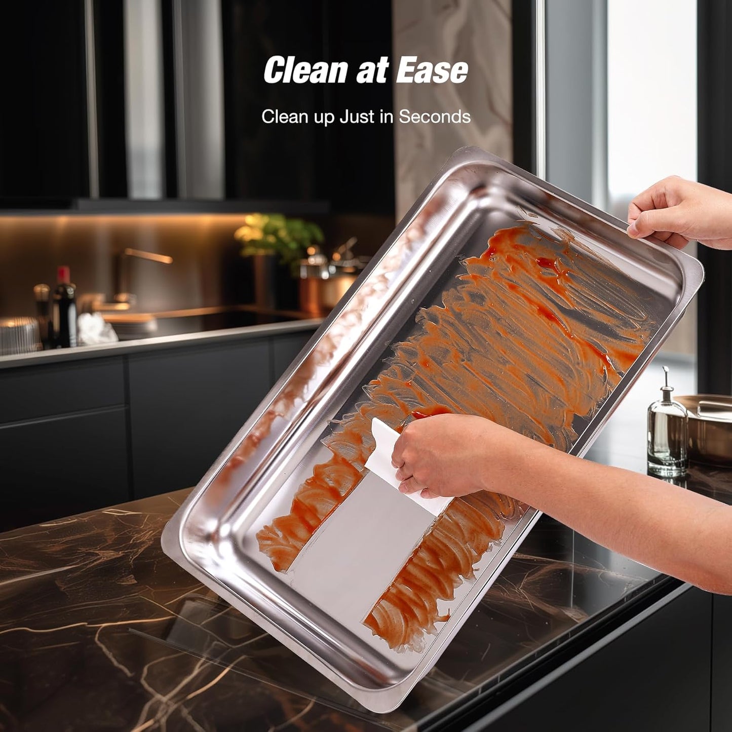 Gold Chafing Dishes for Buffet (9QT, 4 Pack) - Easy Assembly, Food-Grade Stainless Steel Chafers for Catering w/Rolled Edge Design, Foldable Frame, for Party, Banquet (Full Size Food Pan)