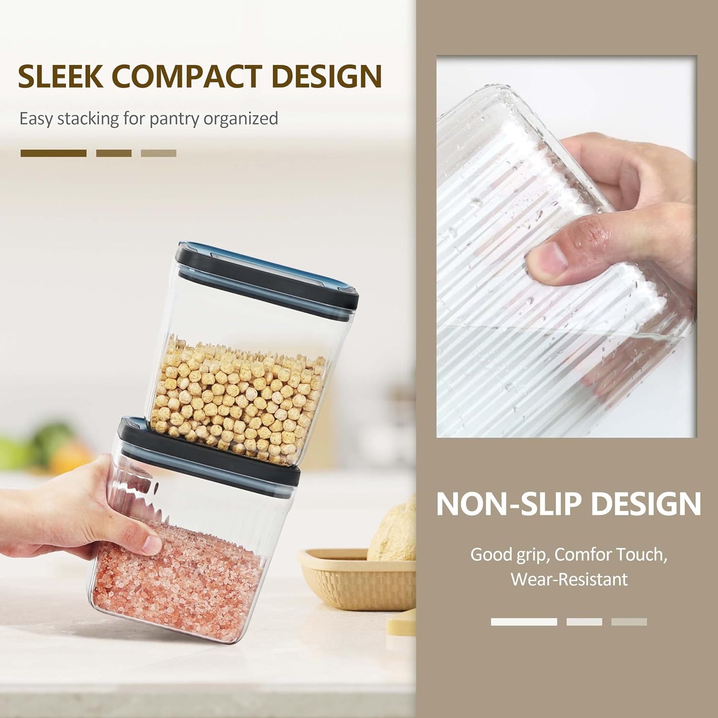 4 PACK Dog Treat Container 0.6 Qt*2+1.5 Qt+3.4 Qt, Airtight Food Storage Container, Clear Food Grade Canisters with Lids, Dog Treat Jar Food Canister Set for Dog Food, Snack, Cookie