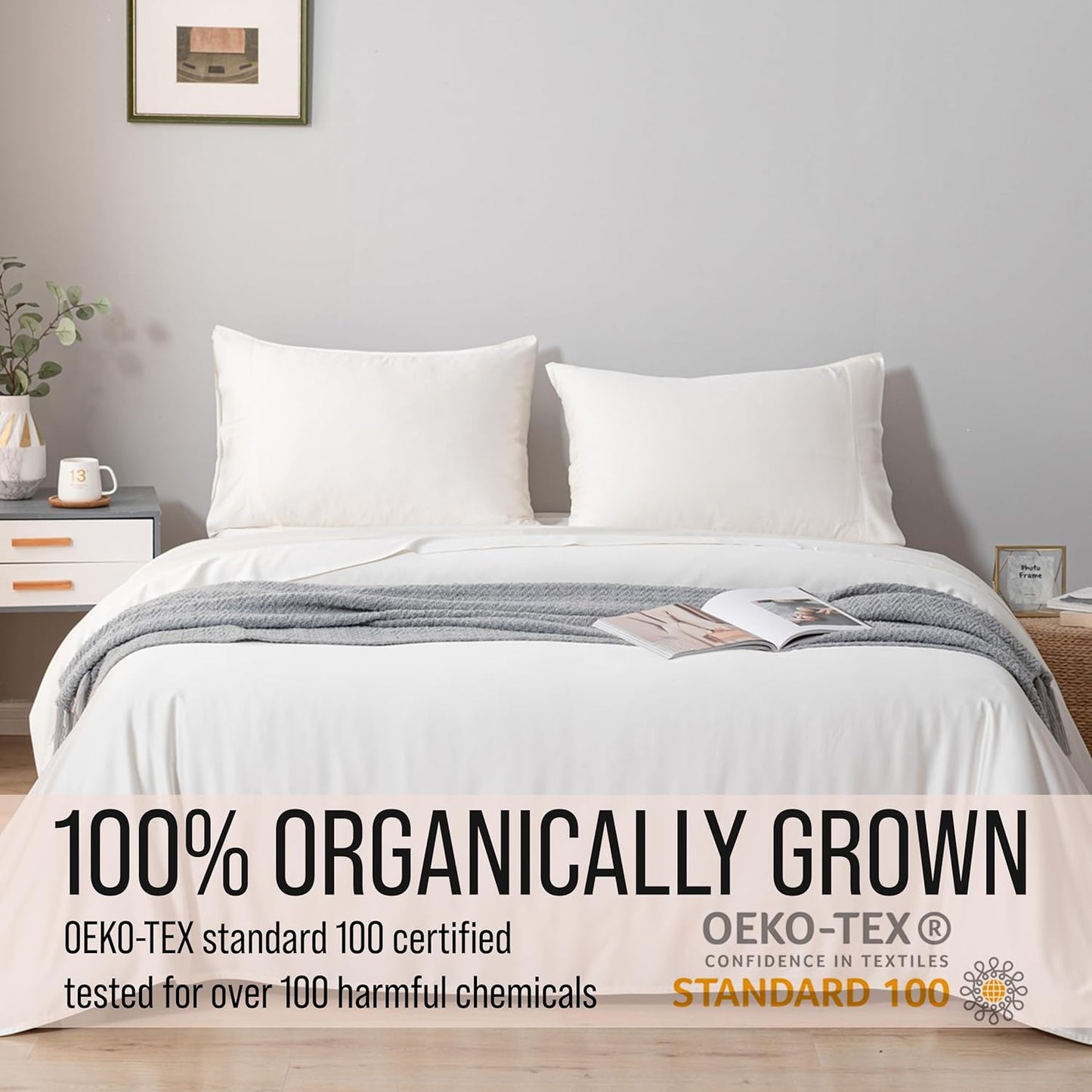 Bella Coterie Luxury Bamboo Viscose Split King Size Sheet Set | 100% Organically Grown | Ultra Soft | Cooling for Hot Sleepers | 18" Deep Pocket [Ivory]