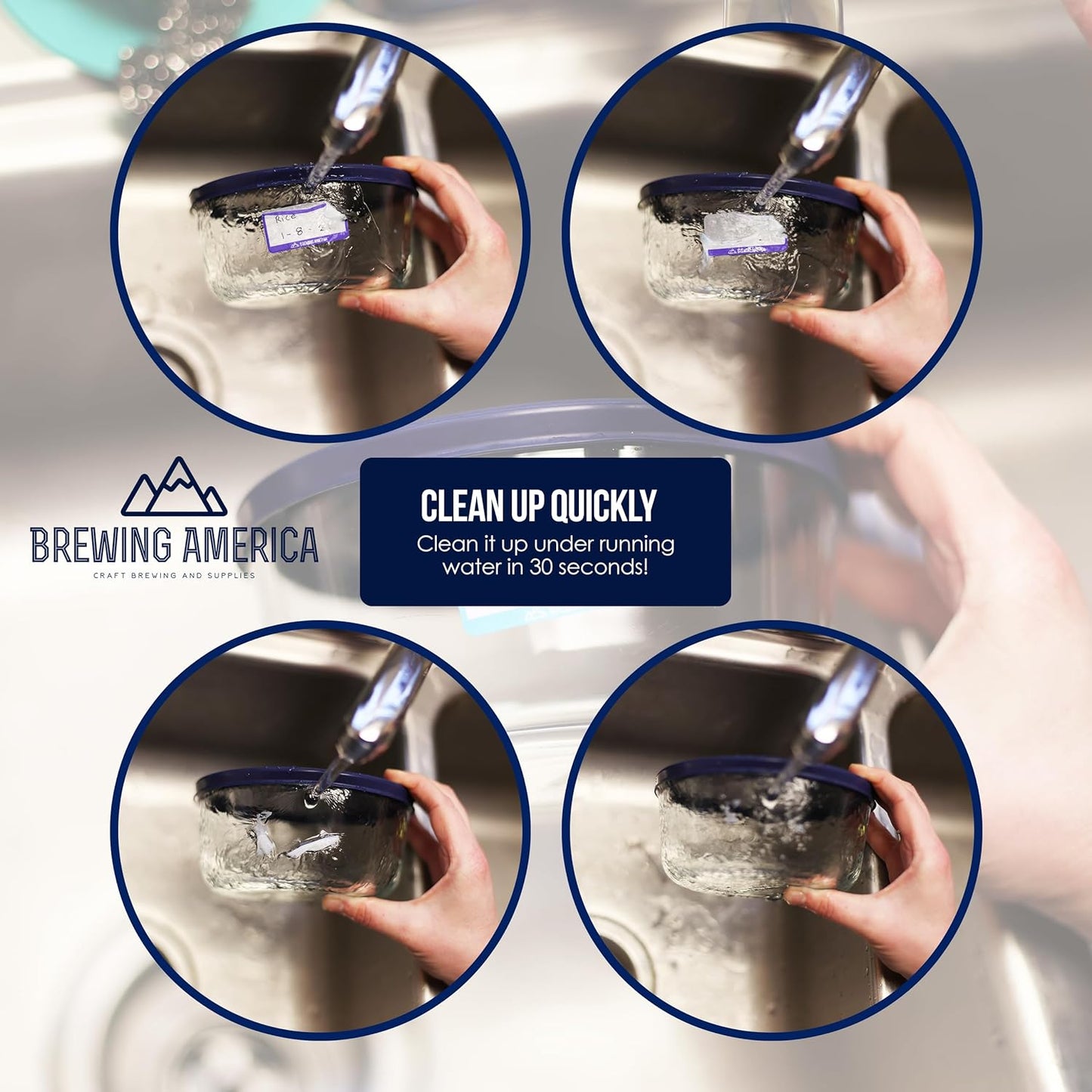 Dissolvable Food Labels for Food Containers - Made in USA - Great for Food Prep, Pantry, Canning, Freezer, Mason Jar Storage, Bottles and Rotation– No Scrubbing, No Residue - Violet Purple