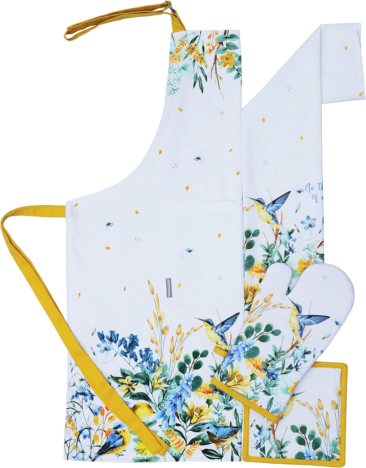 AMOUR INFINI Cotton Oven Mitts Set of 1 with Hanging Loop Non-Slip, Heat Resistant, Reusable Oven Mitt for Baking Cooking Kitchen Oven Gloves (Wild Meadow)