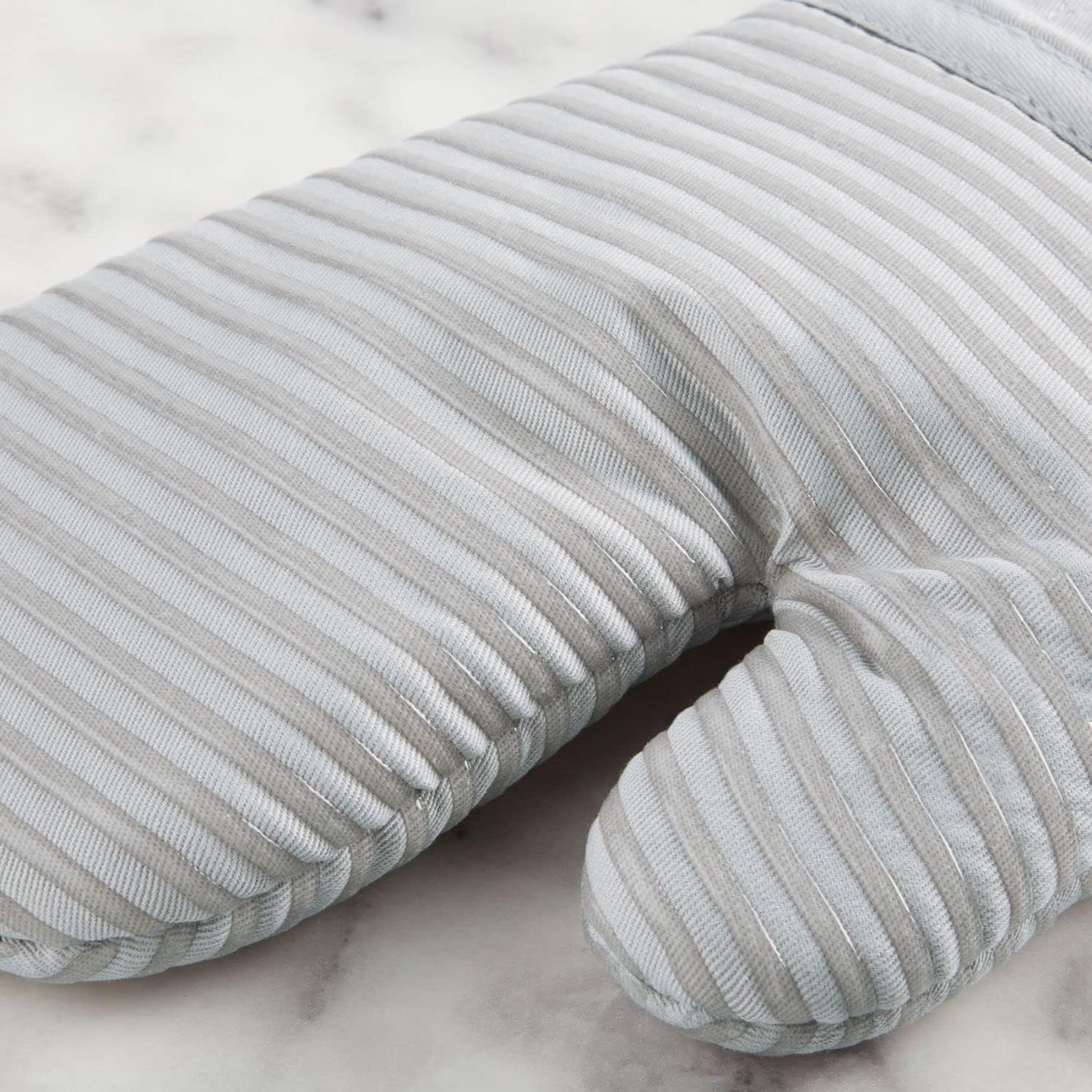 KITCHENAID Quilted Cotton Terry Cloth Oven Mitt, Pot Holder, Kitchen Towel 4-Pack Set, Heat Resistant, Silicone Grip, 16"x26", 7"x13" & 7"x10", Matte Grey