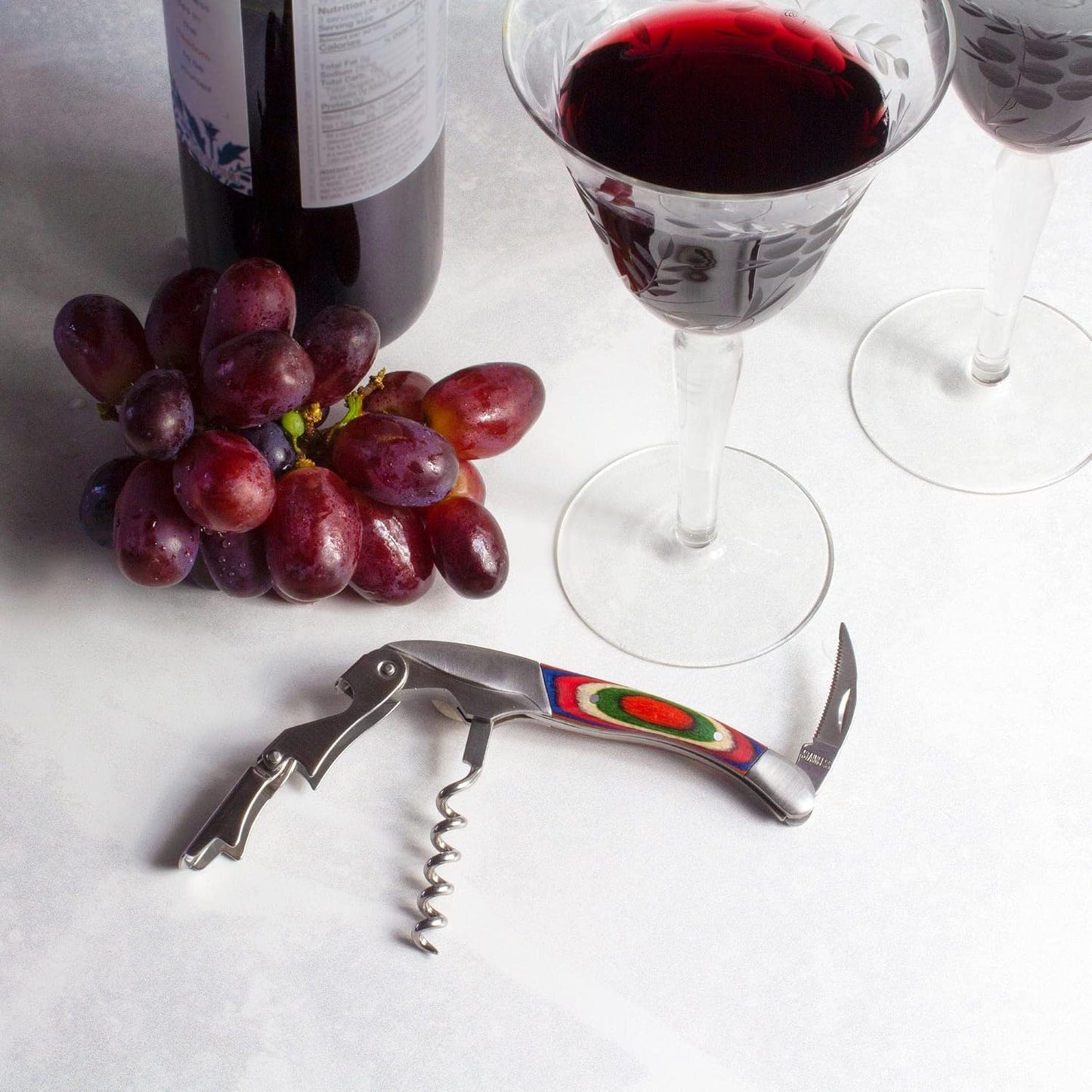 Totally Bamboo Baltique Marrakesh Collection Waiter's Friend Wine Key for Servers, Multifunctional Wine Opener with Corkscrew, Foil Cutter and Bottle Opener