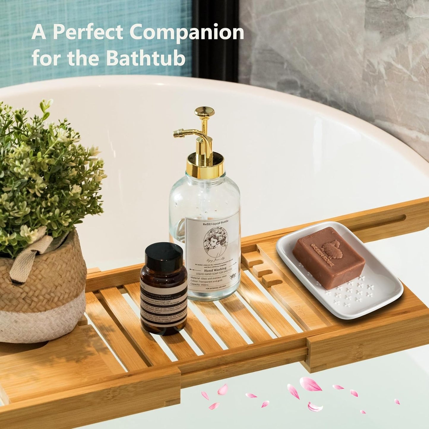 Gomakren Soap Dish, Shower Soap Holder, Ceramic Soap Dishes for Bar Soap Sponge Shampoo, Soap Saver Tray for Bathroom Kitchen Sink Counter, 5.5 Inch, White