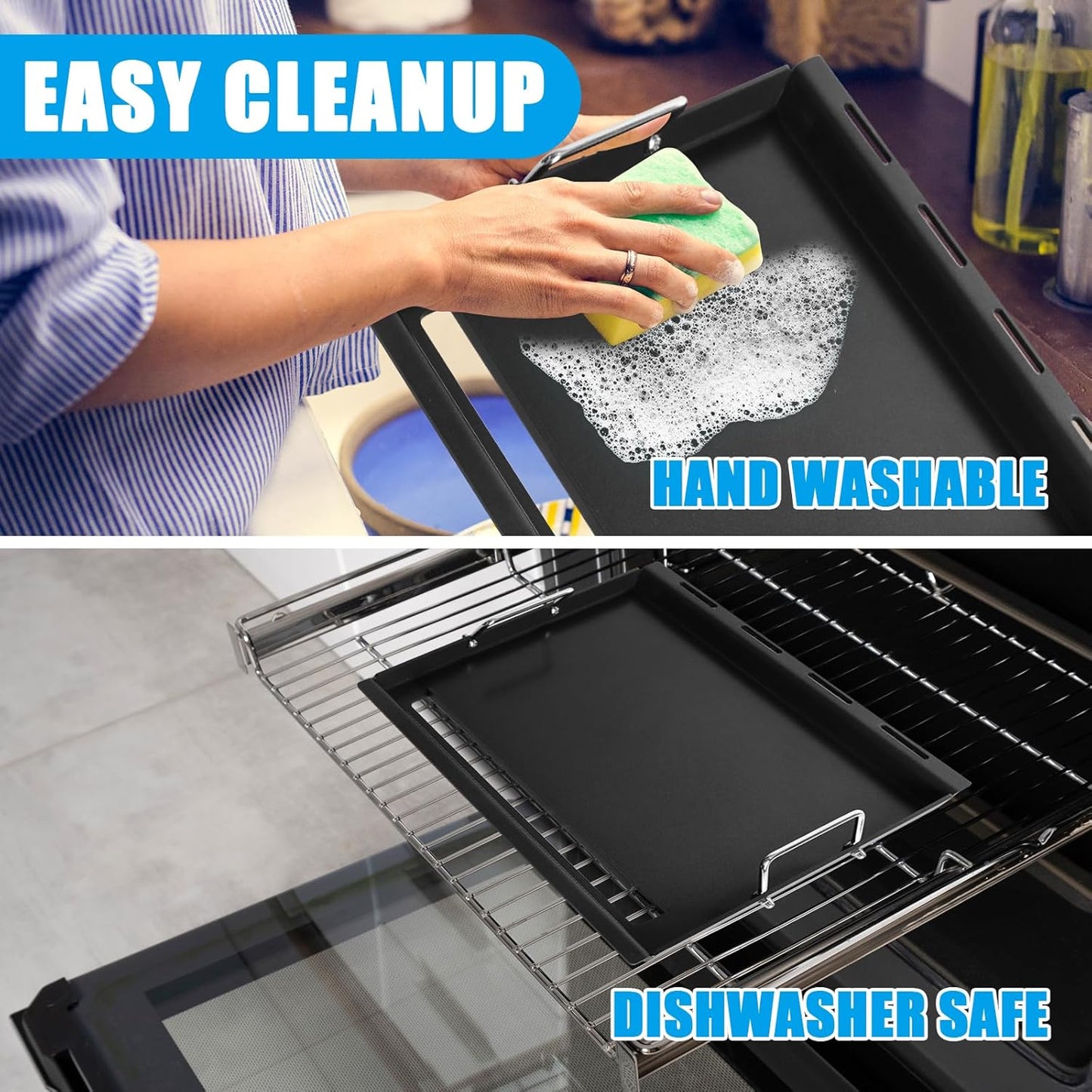 Full-Size Griddle Inserts for Weber Spirit 200 Series Gas Grills, Flat Top Griddle Replacement for Weber Spirit I & II E-210 S-210 E-220 S-220 Series, Carbon steel