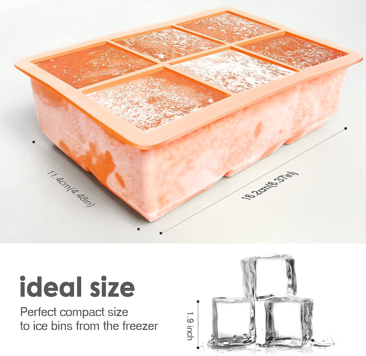 Silicone Ice Cube Trays 3 Pack - Large Size Silicone Ice Cube Molds with Leak Proof Removable Lid Square Ice Cube Tray And BPA Free for Cocktail,Whiskey, Stackable Flexible Ice