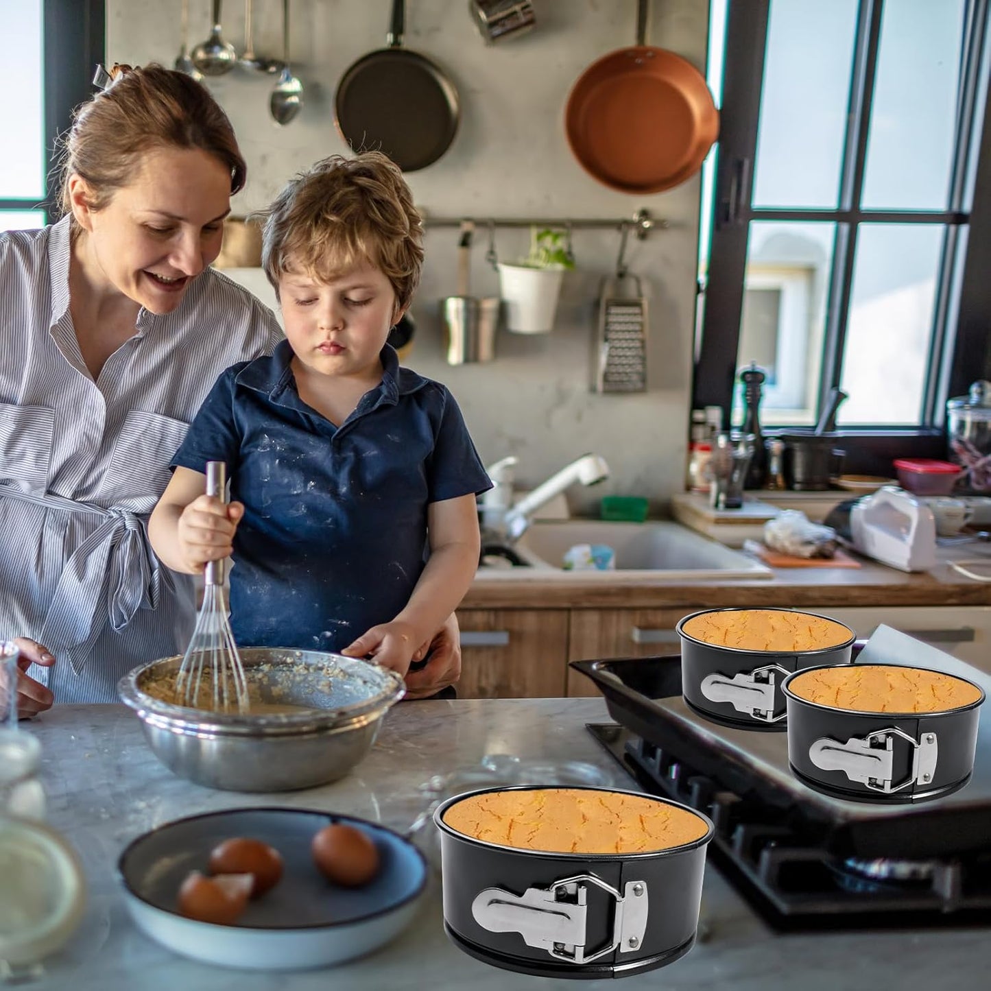 6 Inch Non Stick Spring form Pan with Stainless Steel Spring Buckles,Round Carbon Steel Cake Mold with Removable Bottom for Baking Kitchens and Restaurants (6)