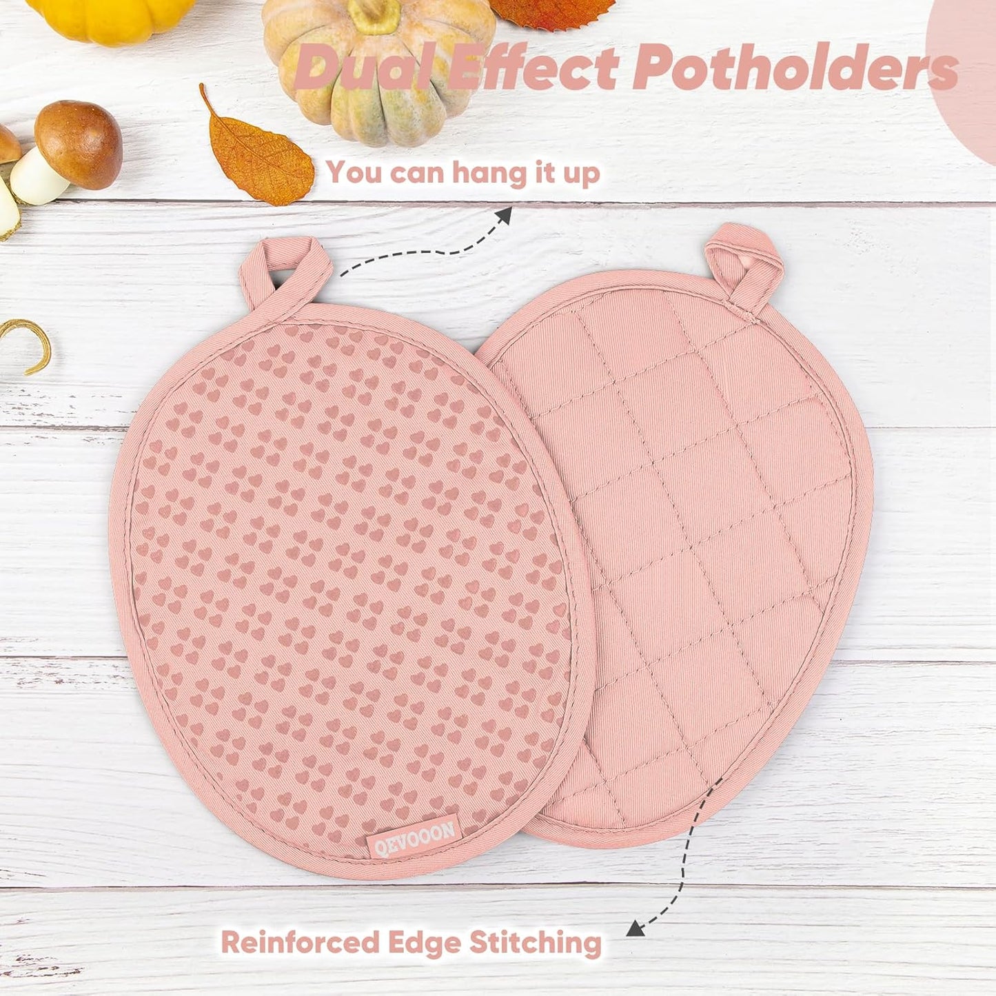 Oven Mitts and Pot Holders 4 Sets, Heat Resistant 500 ℉ Oven Mitt and Pot Holder,Oven Glove&Potholders with Non-Slip Silicone Surface,Kitchen Essentials for Cooking/Baking/BBQ-Pink