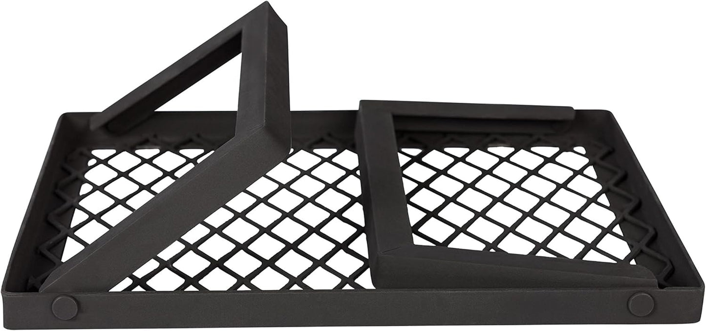 Amazon Basics Heavy-Duty Portable Camping Grill Grate for Campfire Cooking, Black