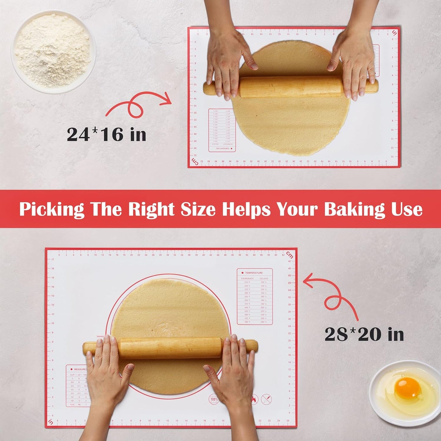 BlueBark 1 PCS - 32"L x 24"W Non-stick Silicone Baking Mat for Pastry & Dough, Sourdough Bread Making Tools, Kitchen Counter, Cooking Enthusiasts