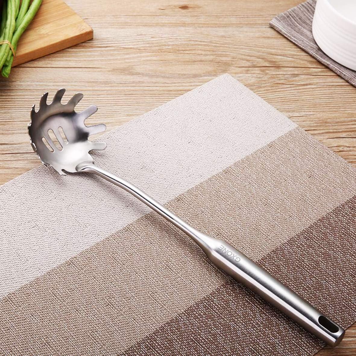 Spaghetti Spoon,304 Stainless Steel Pasta Spoon,Silver/13.8Inch