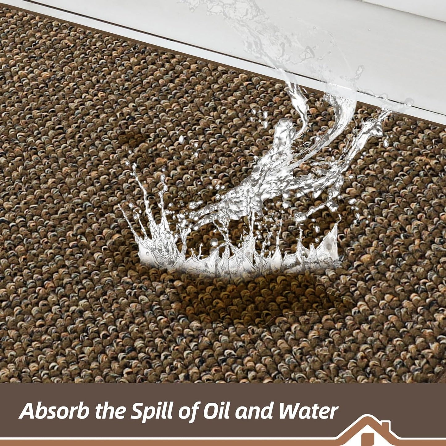 BEQHAUSE Kitchen Rugs and Mats 2PCS, Non-Slip Kitchen Mats for Floor, Absorbent and Stain Resistant Kitchen Runner, Machine Washable Rugs for Kitchen, Laundry & Sink, 20"x32"+20"x48", Brown