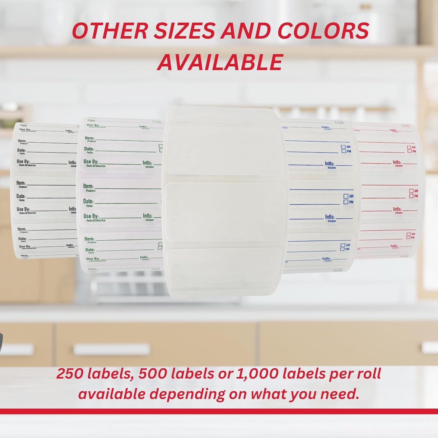 2x3 Dissolvable Food Labels, 250 Label Stickers, Bottle Labels for Storage Bins, Sticker Labels for Food containers, (250, Blue)