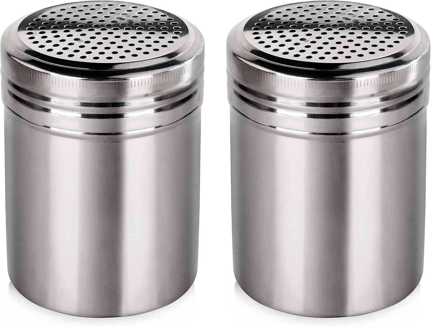 New Star Foodservice 28478 Stainless Steel Dredge Shaker, 10-Ounce, Set of 2