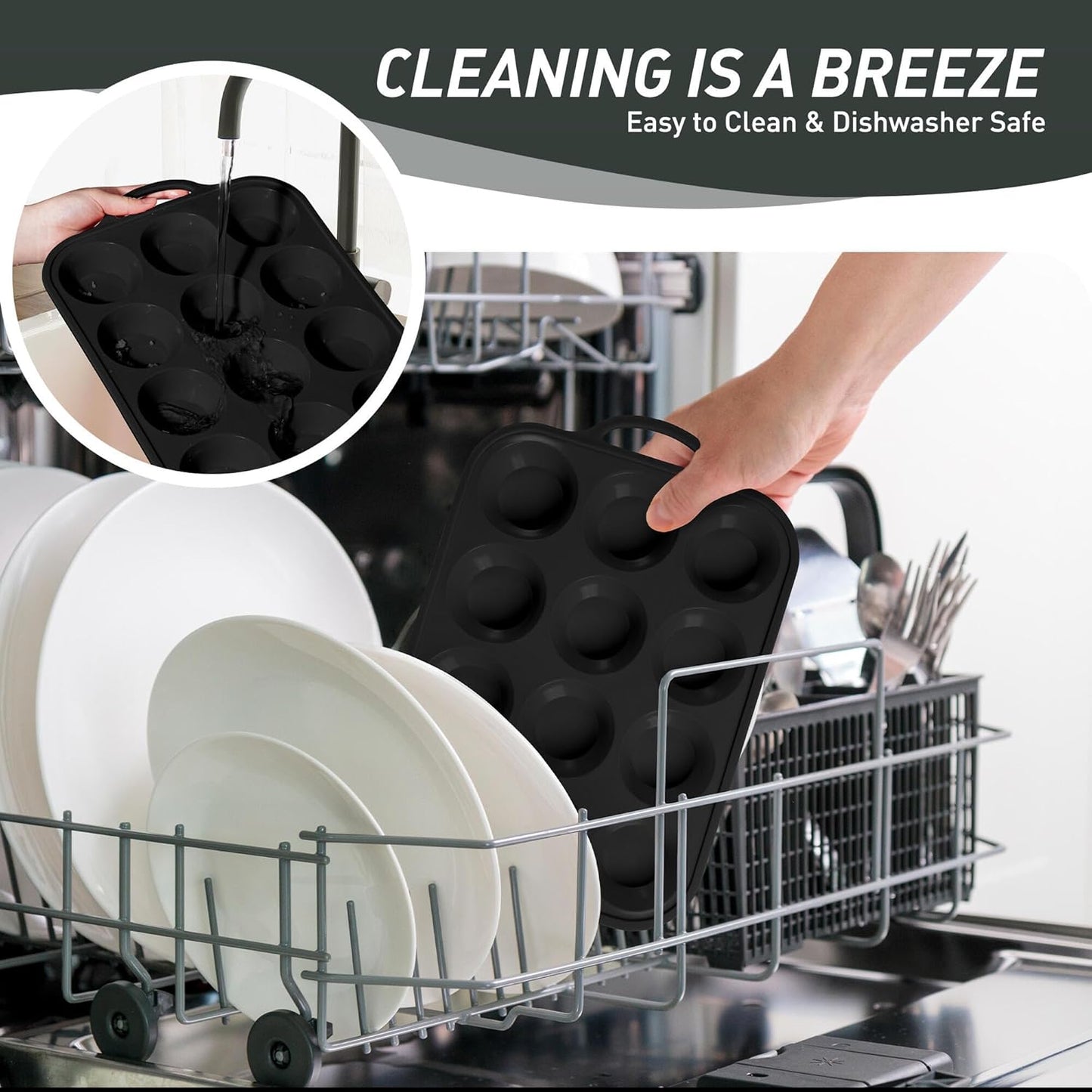 2 Packs 12 Cups Silicone Muffin Pan with Metal Reinforced Frame Regular Size Cupcake Tray Egg Mold Wedding Day Engaged Engagement Hostess Couple Newly Wed House Christmas Married Unique Gift