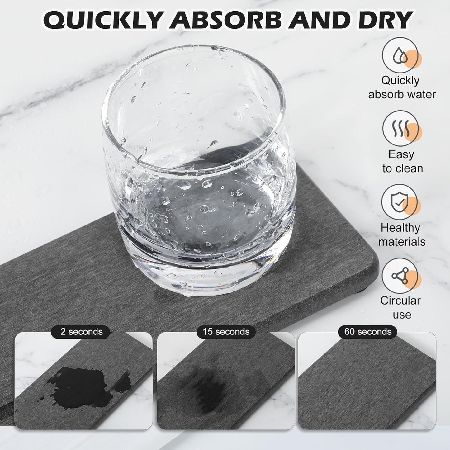 4PCS Water Absorbing Stone Tray for Sink, Fast Drying Stone Sink Tray, Water Absorbent Diatomite Trays, Stones Soap Diatomaceous Coaster, Stones Drying Trays for Bathroom Sinks and Kitchen Counter