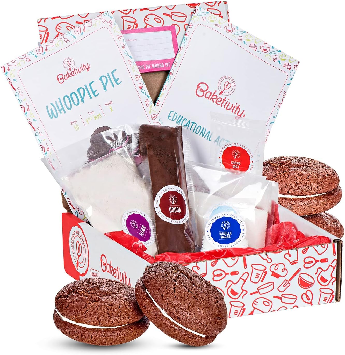 Baketivity Kids Baking DIY Activity Kit - Bake Delicious WhoopiePie with Pre-Measured Ingredients – Best Gift Idea for Boys and Girls Ages 4-12