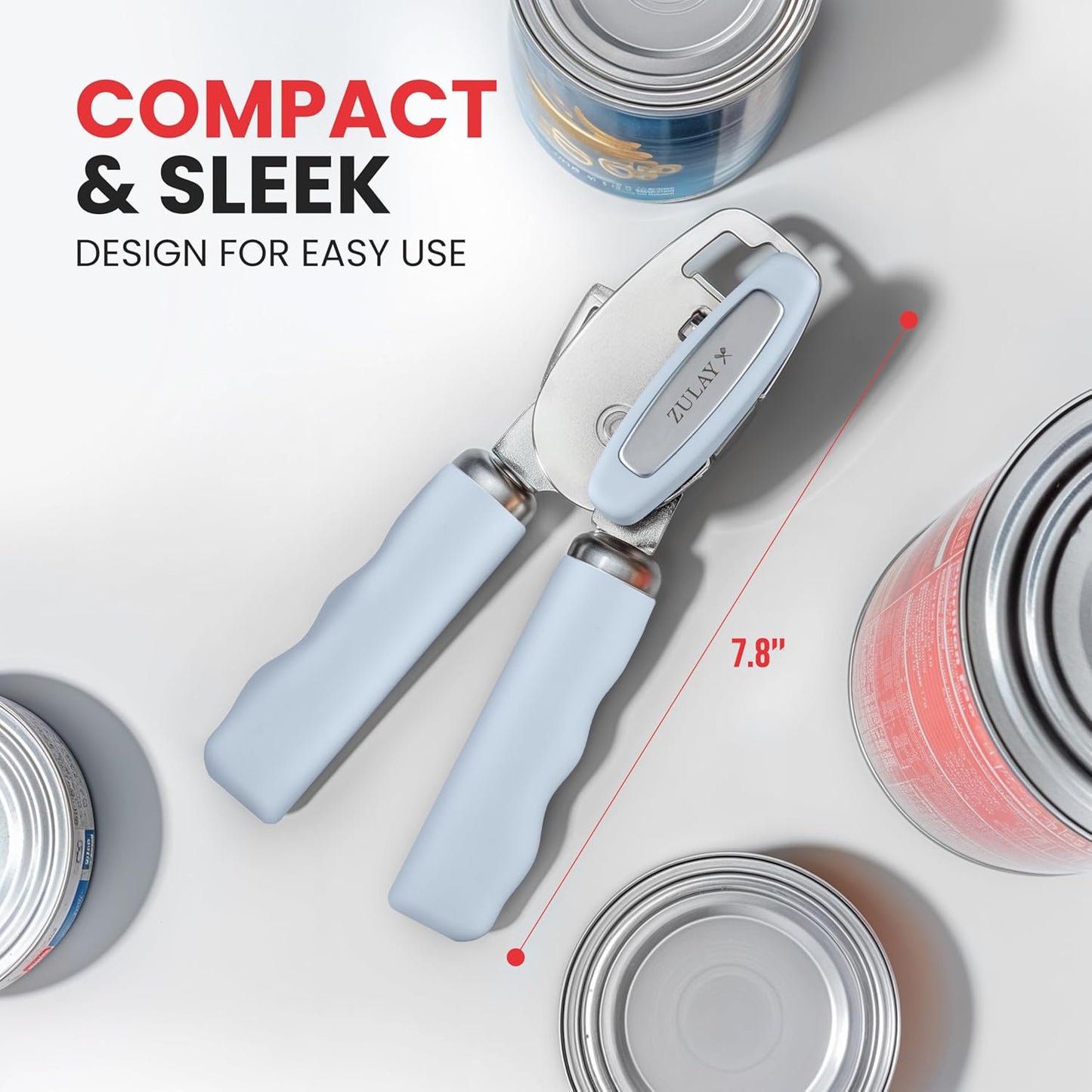 Zulay Kitchen Manual Can Opener with Bottle Opener with Turn Knob