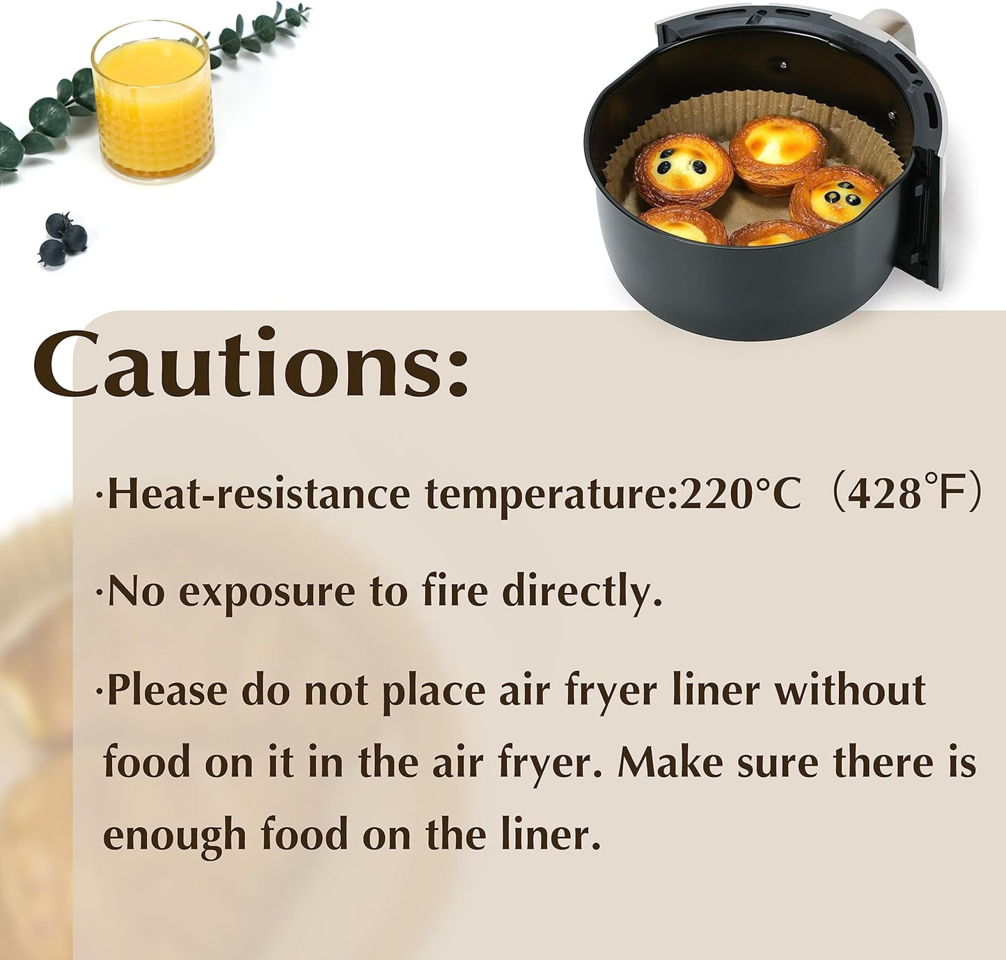 Air Fryer Disposable Paper Liners 100pcs 7.9 inch Square Parchment Paper Liner for Baking Roasting Fit 5-8 QT