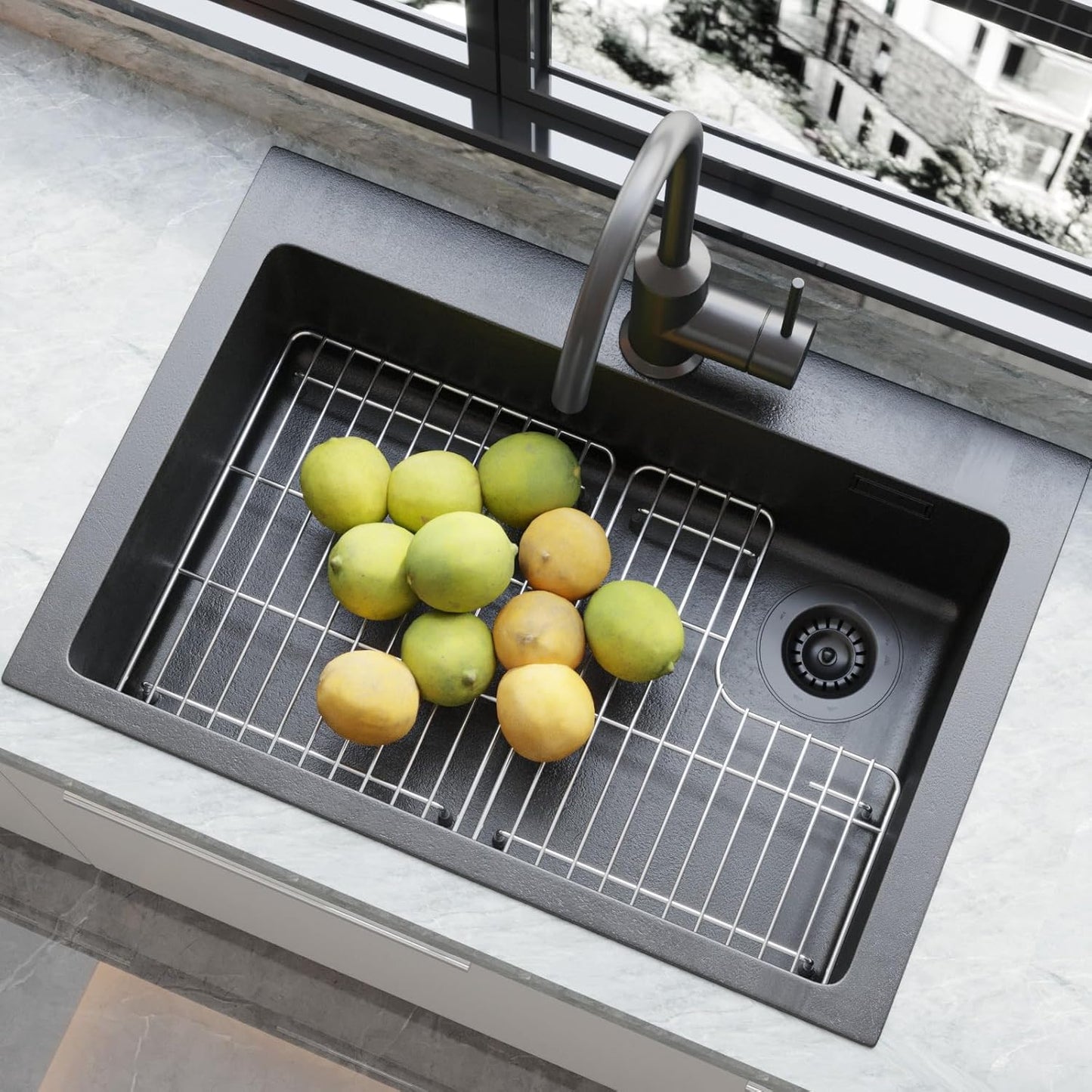 26.18'' x 14.76'' K-6449-ST Stainless Steel Bottom Basin Rack, Sink Protector for Kohler Sink Racks Whitehaven 5827 and K-5826, Includes Left and Right Racks