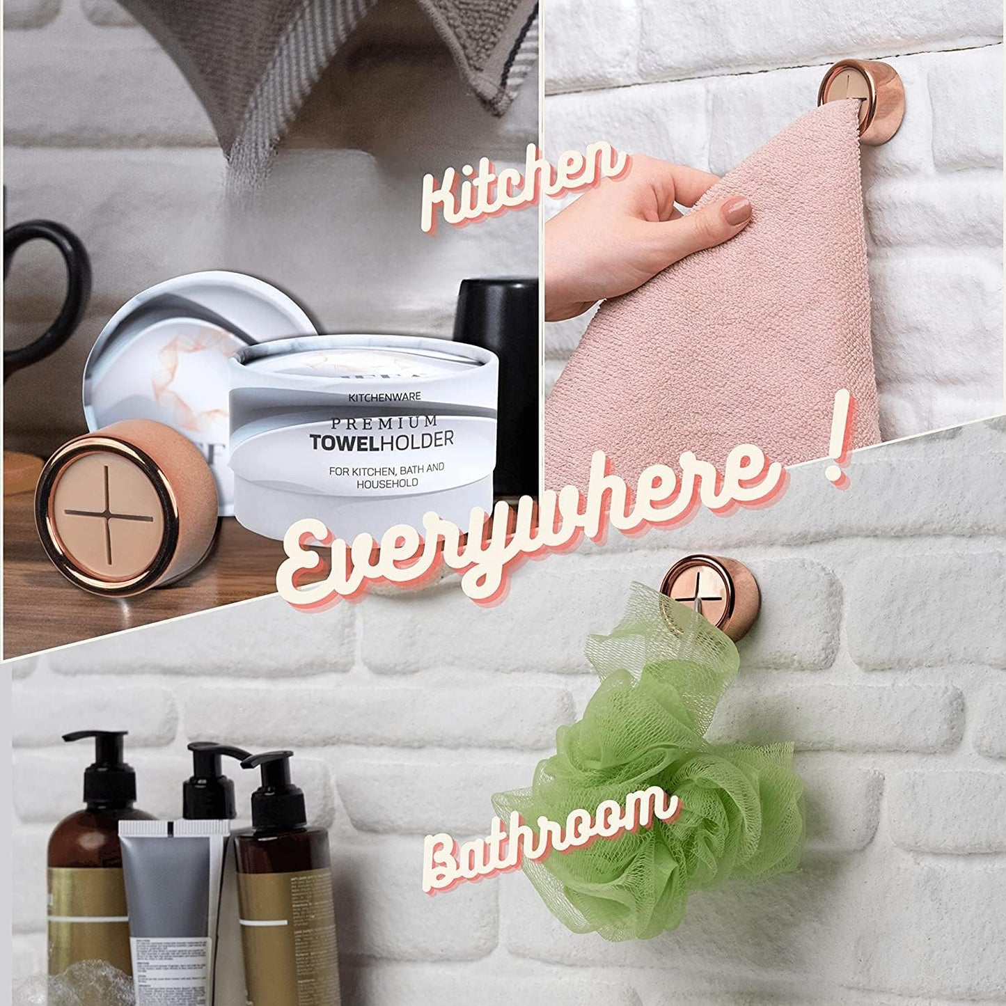 HEFA Towel Hooks, Dish & Hand Towel Holder, Kitchen Organization, 8 Pack Eco