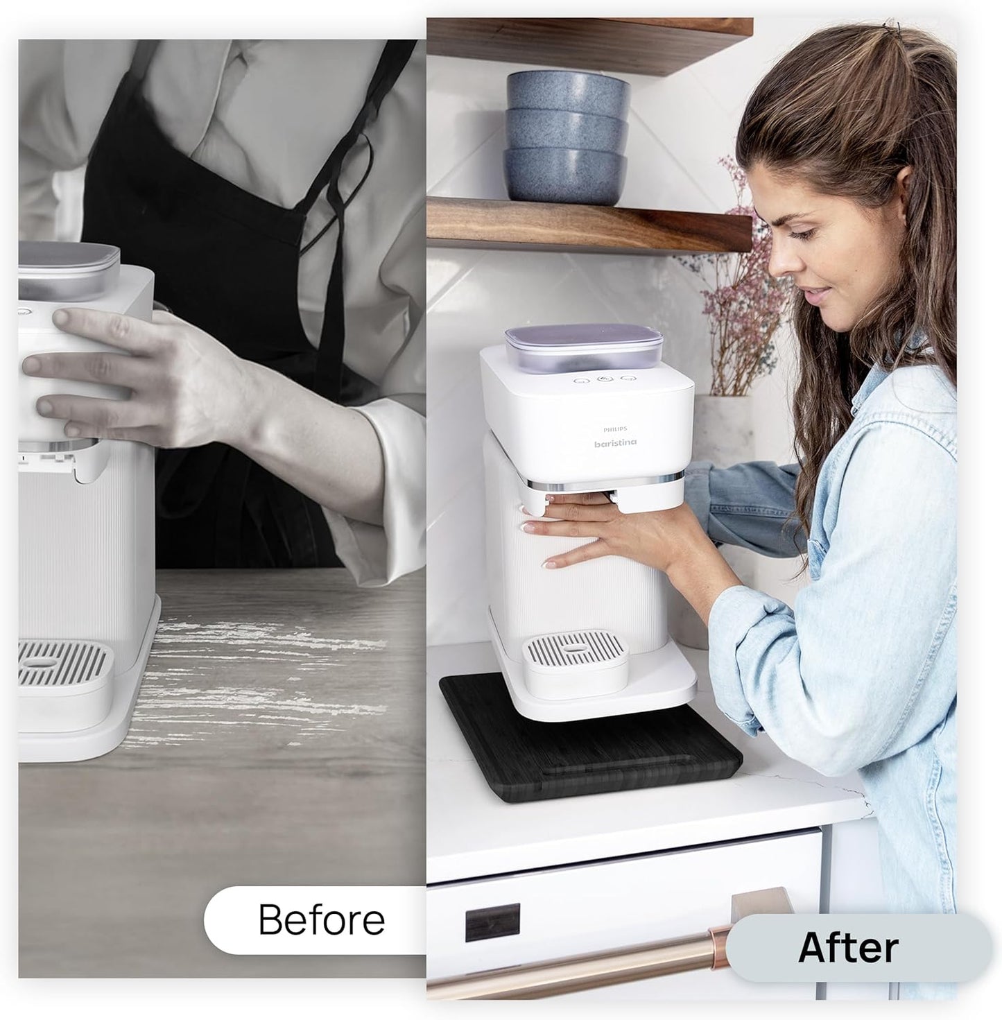 Ibyx Elegant Sliding Tray for Your Coffee Maker & Heavy Kitchen Appliances - Sturdy, Slides Easily from Under The Cabinet (Black, 13”W x 10.5”D)